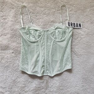 Urban outfitters mint green corset